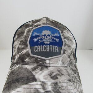 Calcutta Fishing Skull Patch Logo Men's Adjustable Mesh Back Snapback Cap Hat